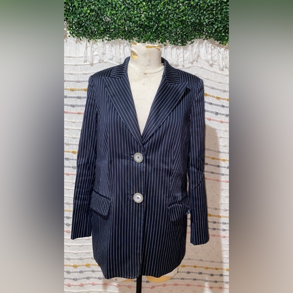 Marina Rinaldi blue striped blazer size 21(L/12) - Picture 4 of 6
